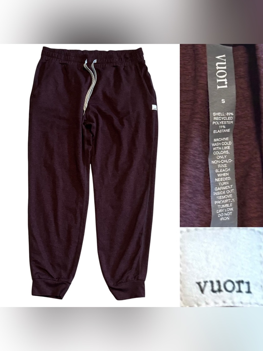 Vuori Performance Jogger Dreamknit Women's Size Small In Fig Heather - Picture 3 of 8